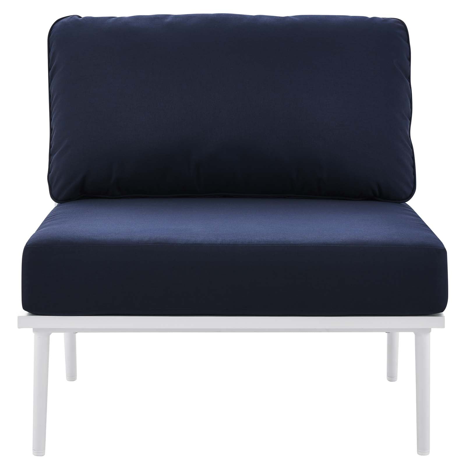 White Navy 9 Piece Aluminum Outdoor Sectional Sofa Set Y380