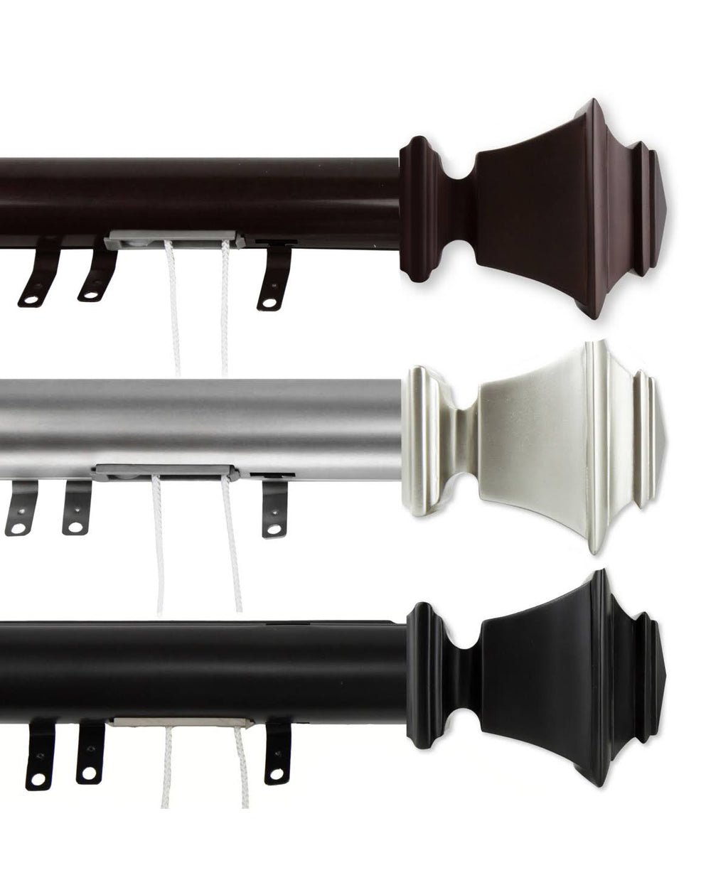 Satin Nickel Decorative Traverse Rod with Sliders D125725