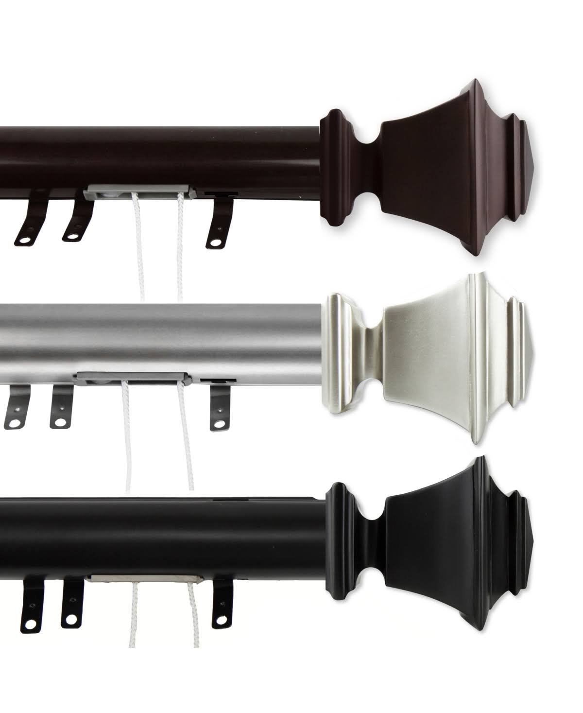 Satin Nickel Decorative Traverse Rod with Sliders D125725