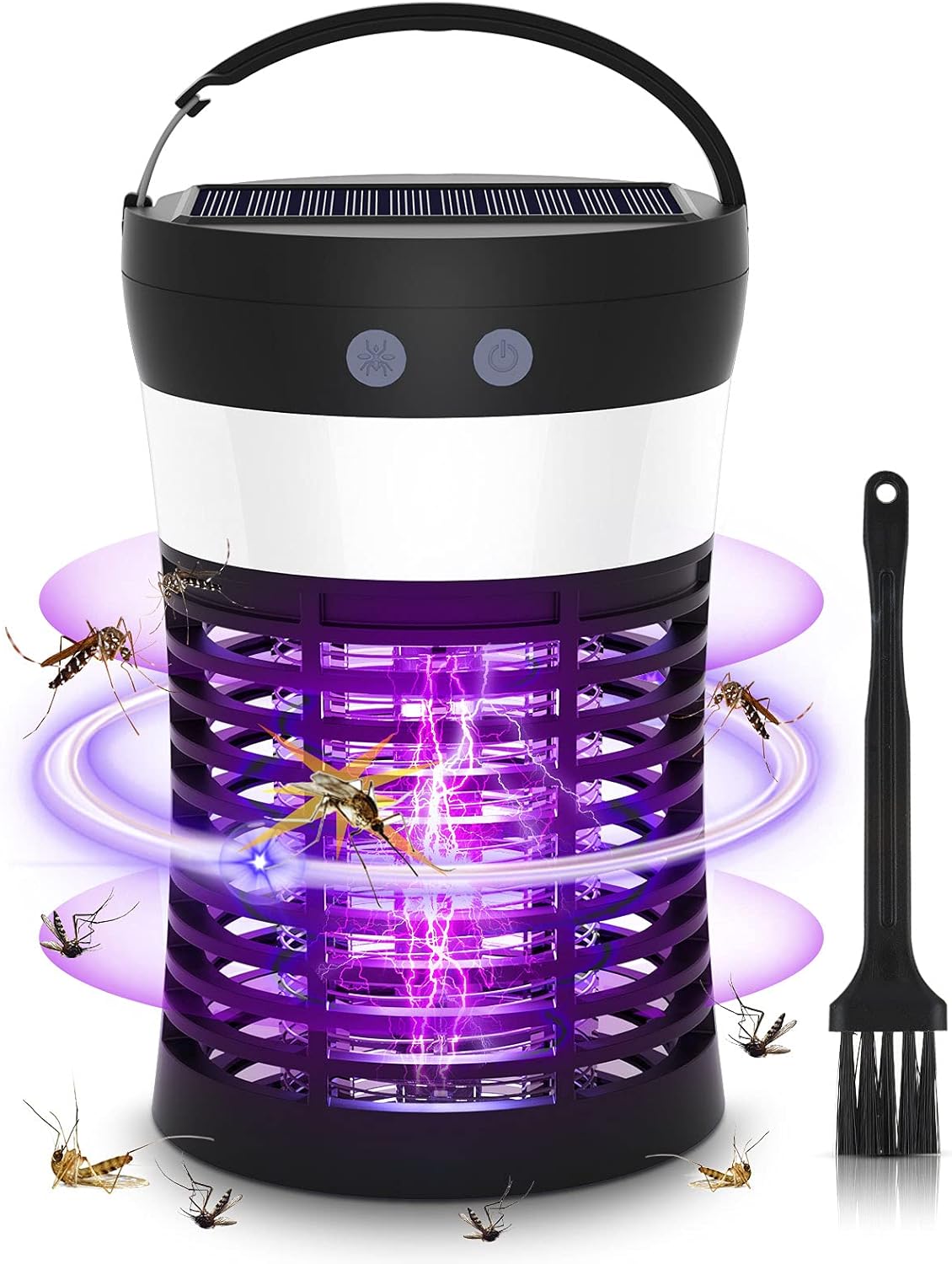 Solar Powered Electric Bug Zapper with Camping Lantern E946968