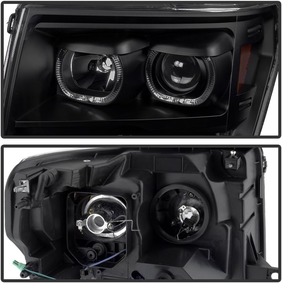 Black SMD LED Halo Projector Headlights I268449