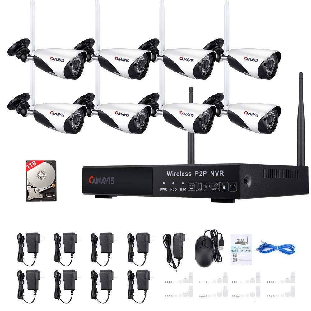 8 Channel Wireless Security Camera System NVR Video Surveillance System 720p Bullet Camera Night Vision Motion Detection W892