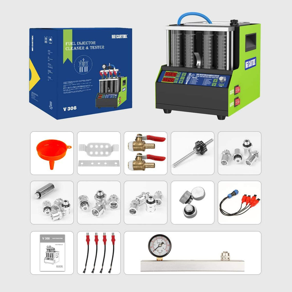 Ultrasonic Fuel Injector Tester Cleaner Machine Kit with 4 Cylinders, 110V P904