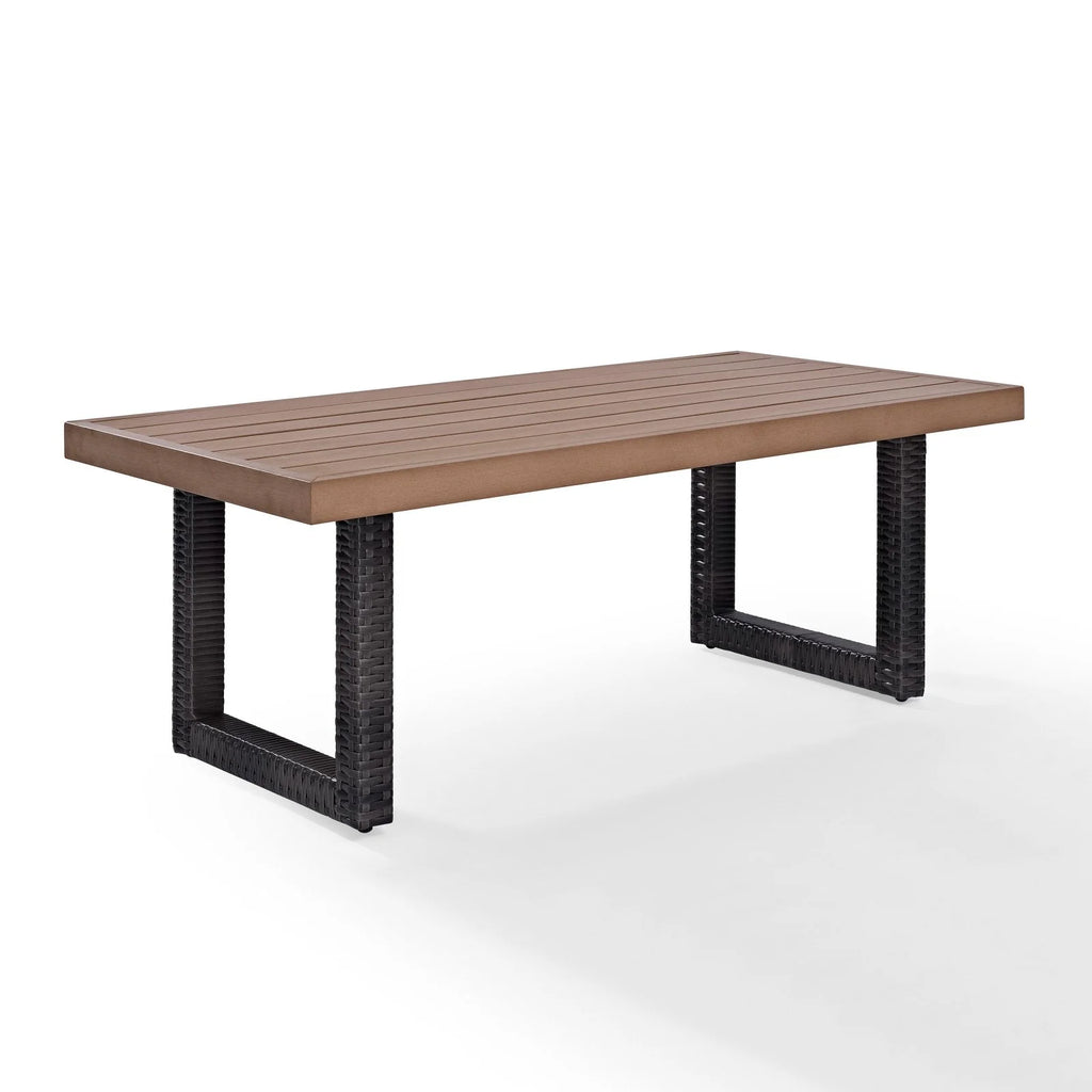 Brown Pedestal Patio Coffee Table V703
