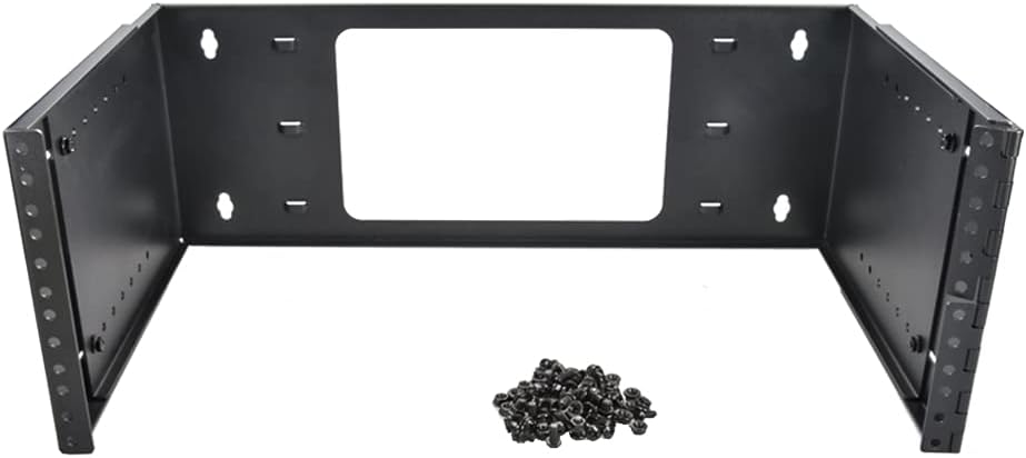 4U Hinged Extendable Wall Mount Bracket, Max 13.5" Depth, Collapsible Network Equipment Rack Black, Pack of 2 V65464