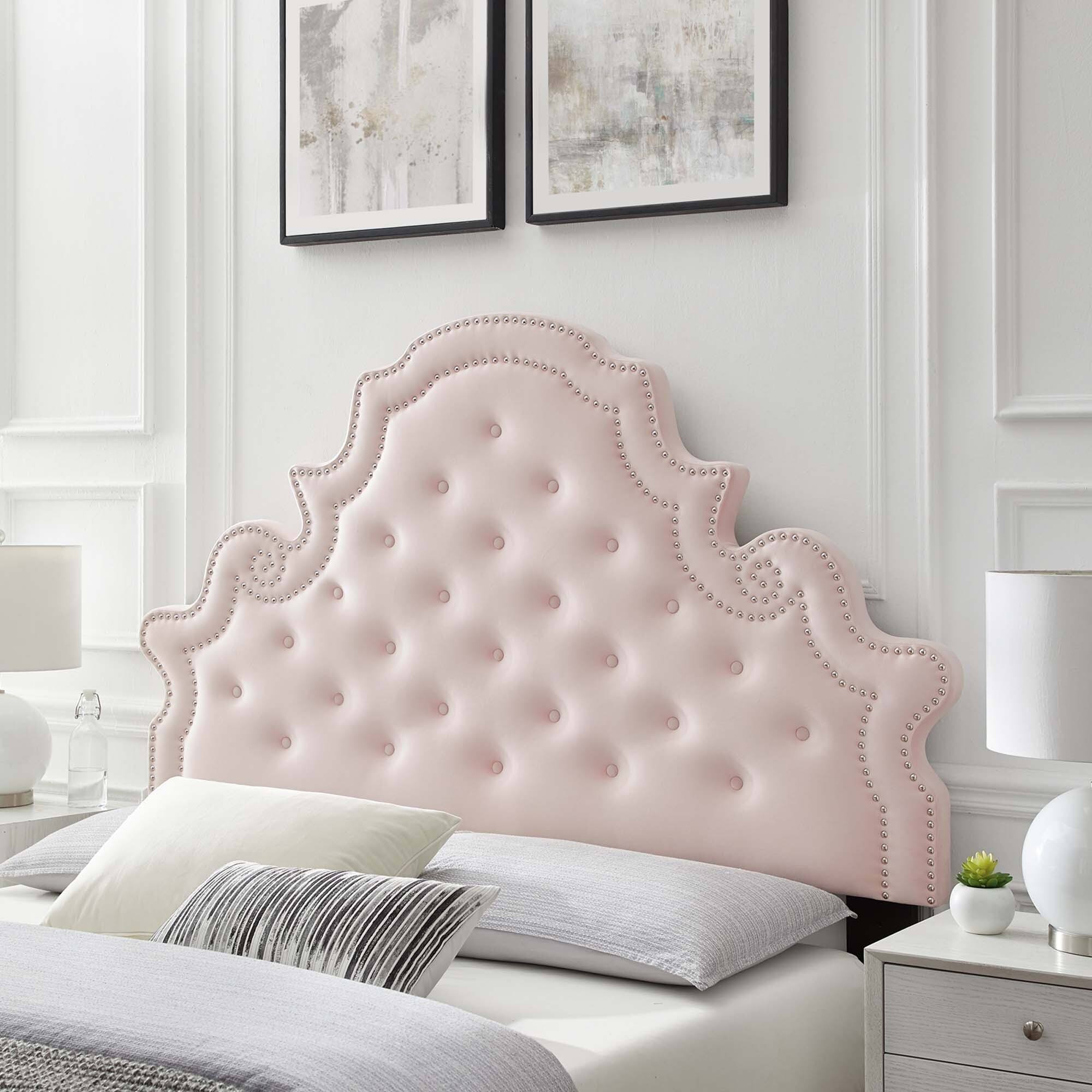Twin Headboard Charcoal Velvet Q15910
