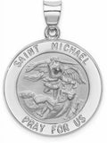 14k White Gold St. Michael Medal Pendant U616