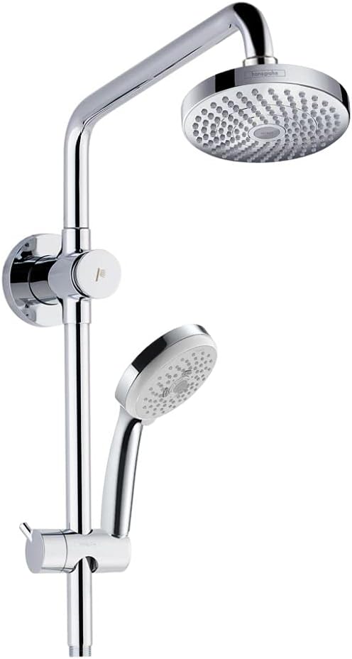 Brushed Nickel Showerpipe System with Showerhead & Hand Shower I357