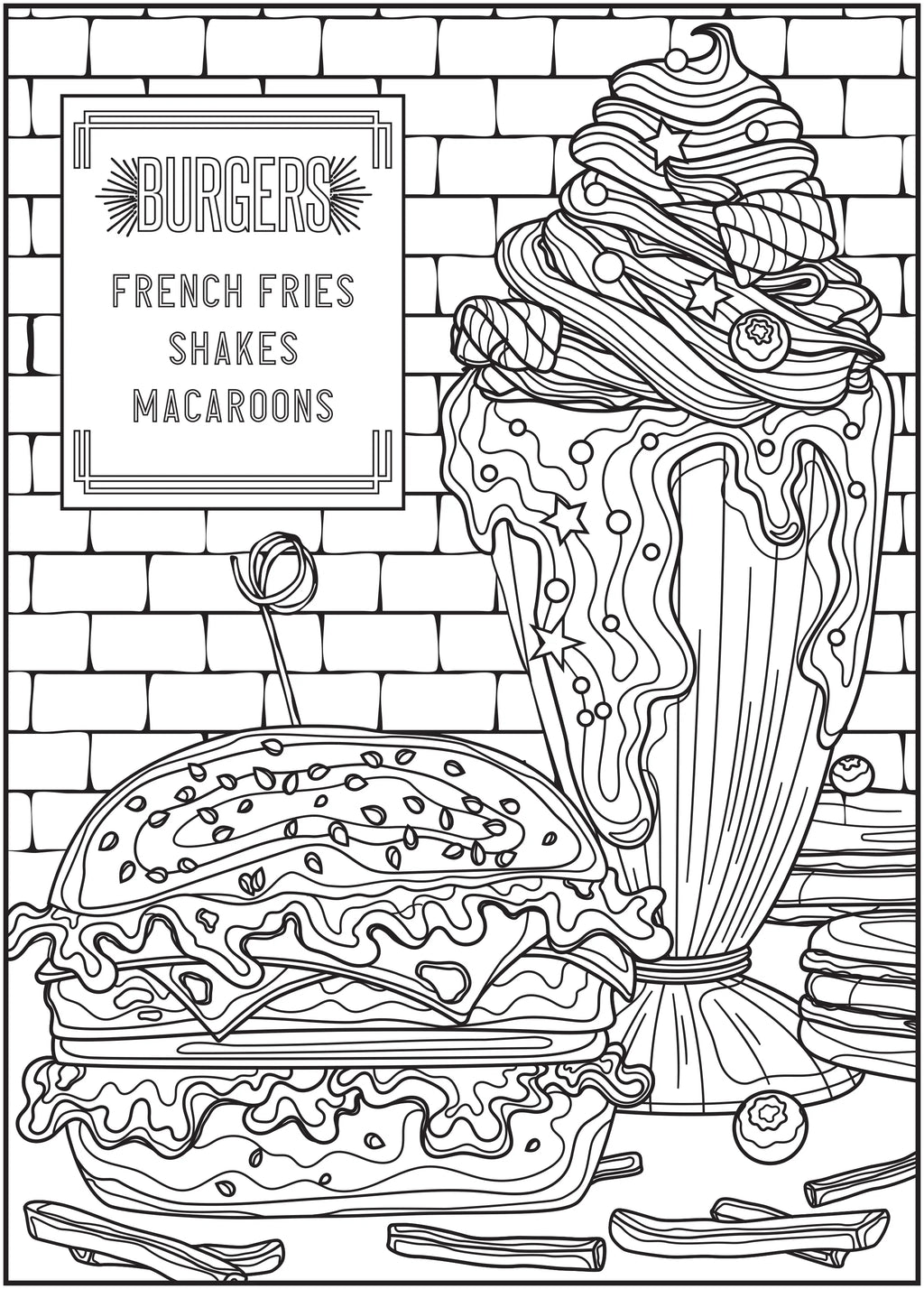 Sweet & Savory Adult Coloring Book, 64 Pages Z4641