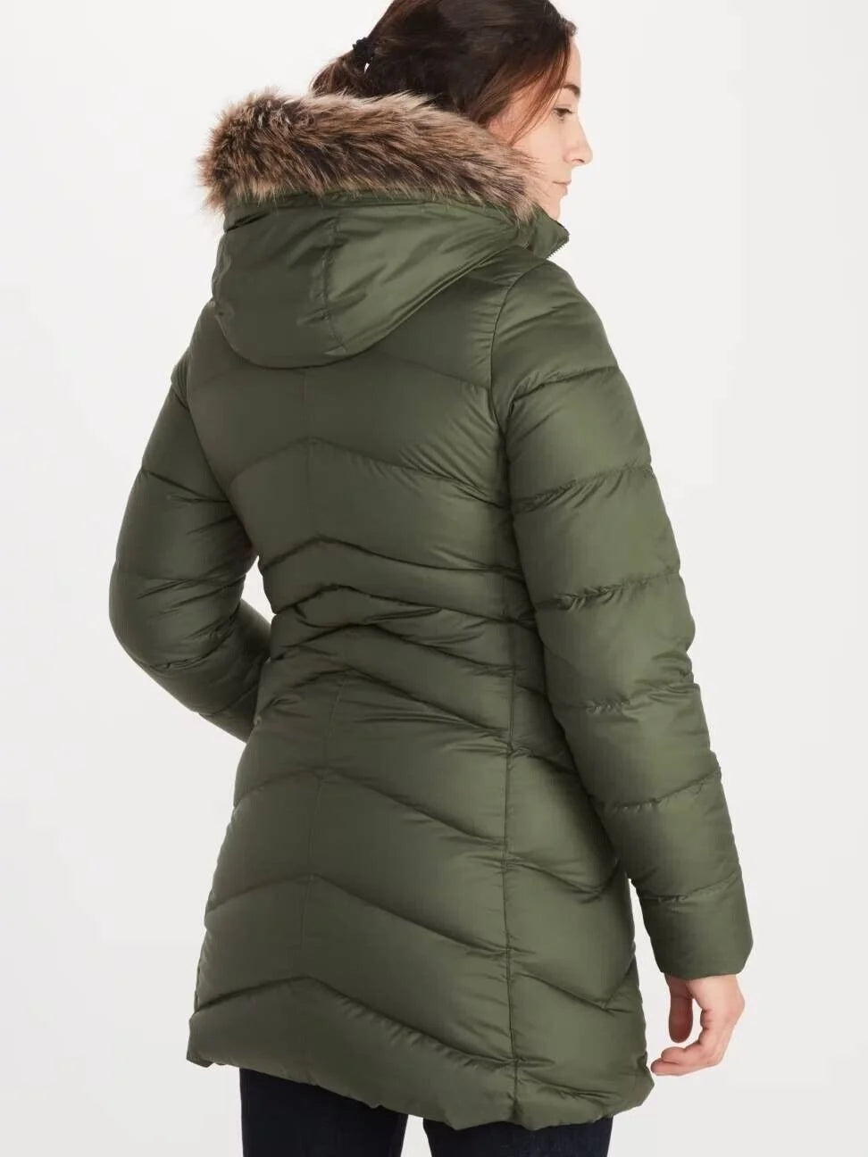 Women's Montreal Hooded Faux-Fur-Trim Coat XS Nori Green Z601514