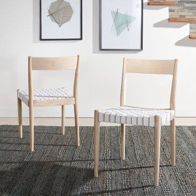 Solid Wood Side Chair White Light Wood B8195