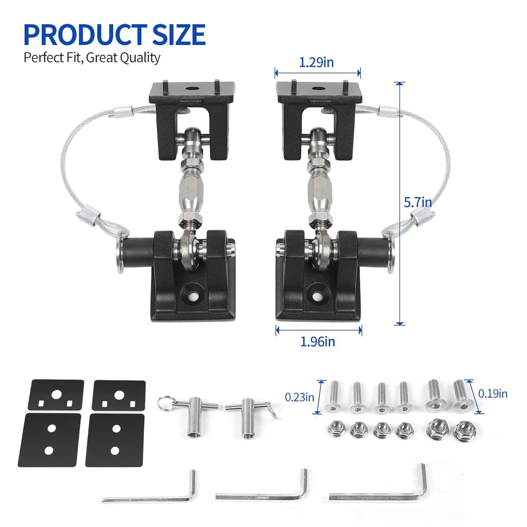 Hood Latches for Jeep Wrangler, Locking Hood Catch Kit Aluminum Alloy, Black, Pack of 2 E722506