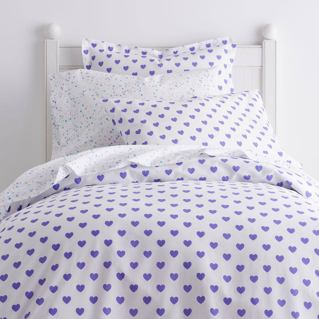 Purple Cotton Percale Queen Duvet Cover A9044