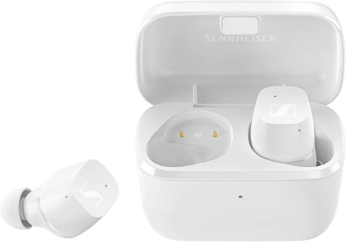 White Bluetooth In-Ear Earbuds with Passive Noise Cancellation B7304