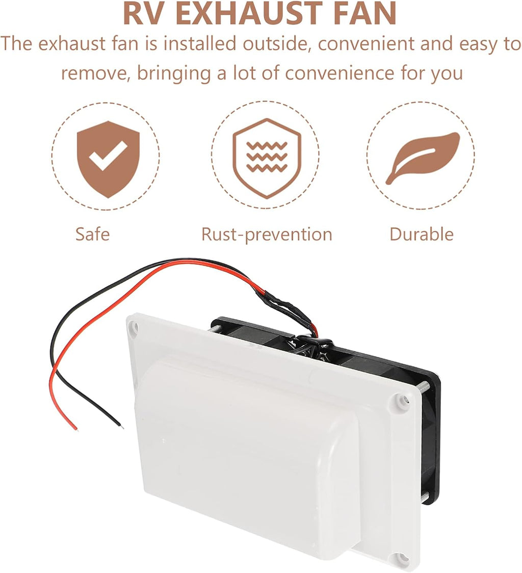 White 12V RV Exhaust Vent Pack of 2 N2763