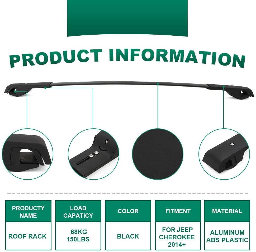 Roof Rack Side Rails Cross Bars Pack of 2 N902