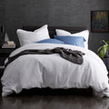 White Geometric Cotton Reversible Full Duvet Cover T734