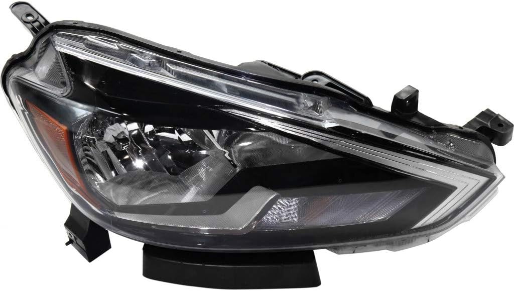 Passenger Side Black Trim Headlight for Nissan Sentra 2016 2017 2018 T601671
