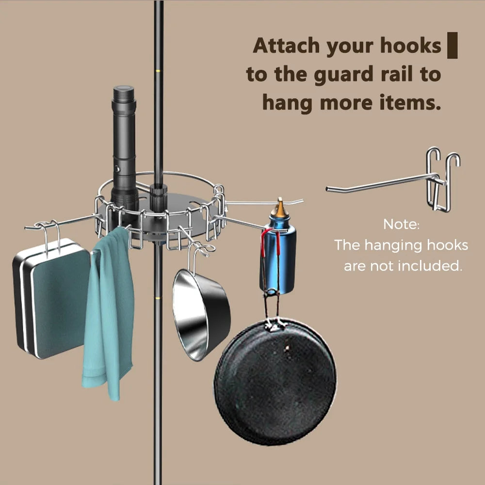 Collapsible Camping Lamp Pole Adjustable Heights Lightweight Aluminum Alloy Lantern Hanger K238