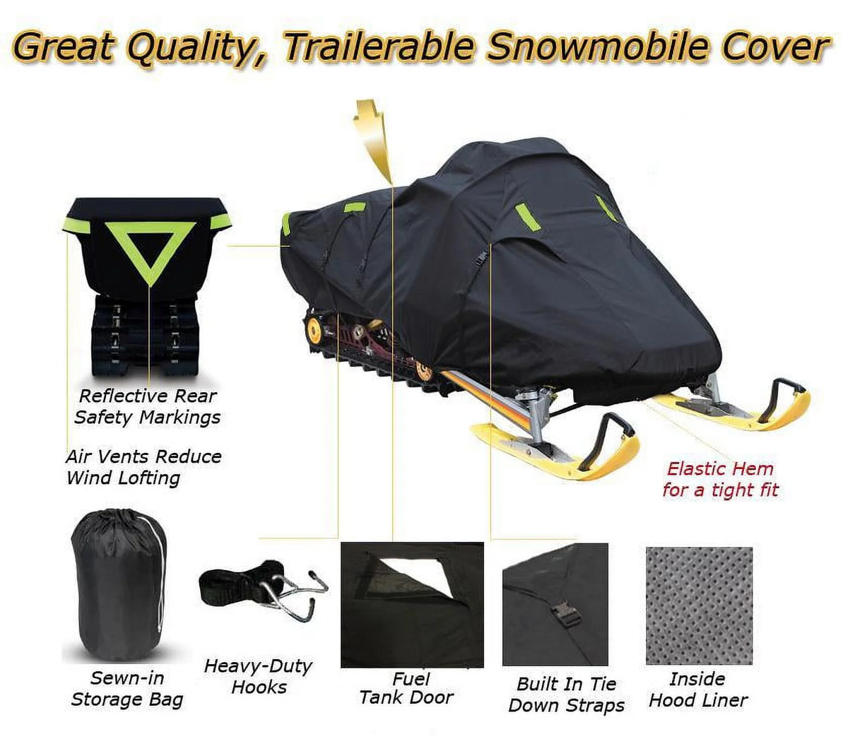 Trailerable 600 Denier Snowmobile Cover H352