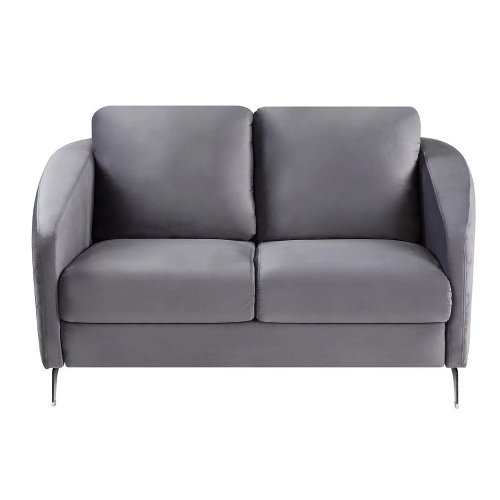 Gray Velvet Loveseat Couch F506