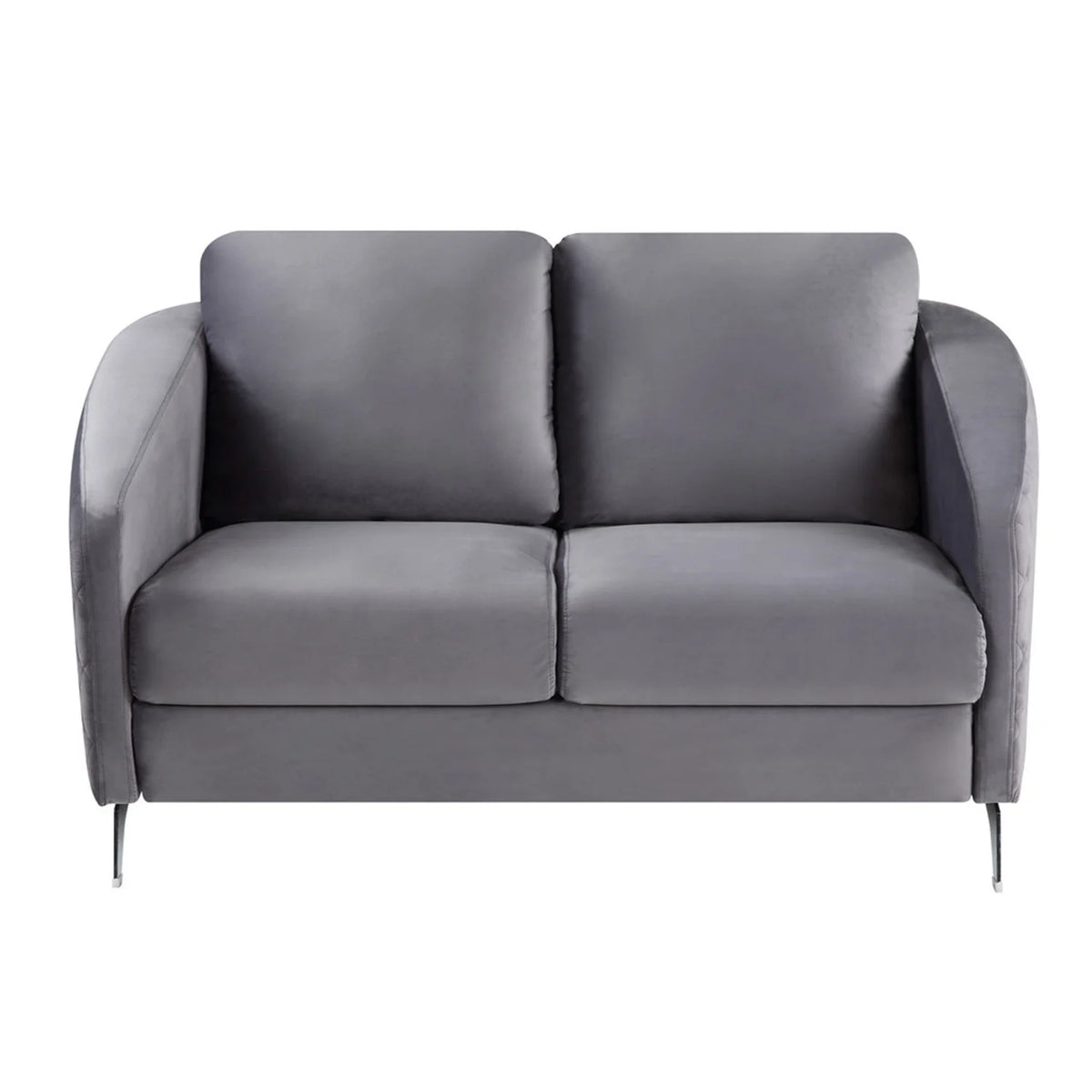 Gray Velvet Loveseat Couch F506