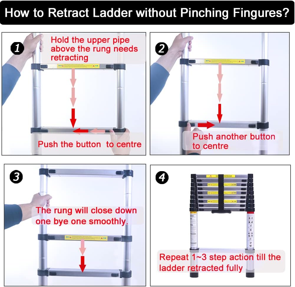 9.5FT Aluminum Telescoping Ladder V3477