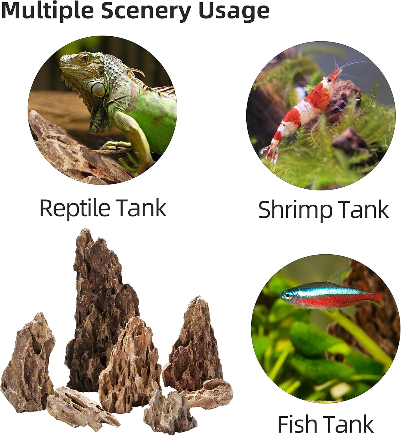 Natural Dragon Stones for Aquascaping (16lbs, 2 to 8 inches) P28381