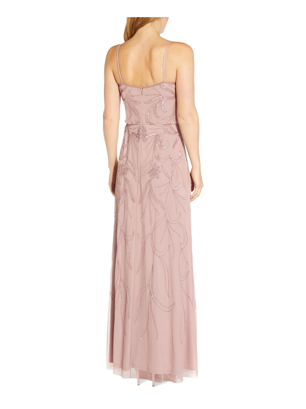 Pink Embellished Spaghetti Strap V Neck Full-Length Evening Gown Dress Plus 16W P326