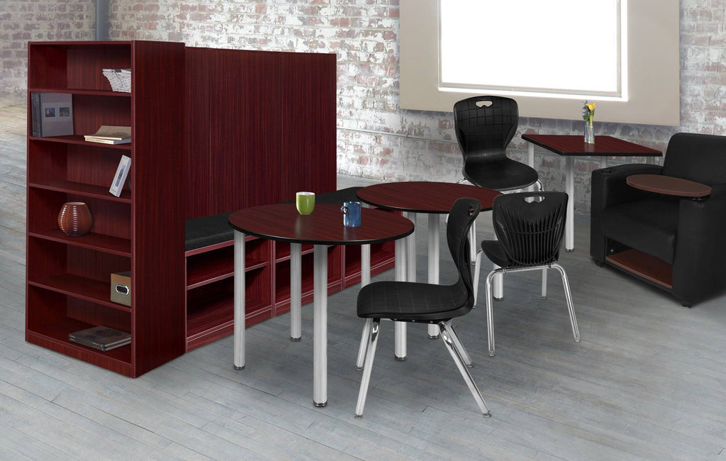 Mocha Walnut/ Black Round Breakroom Table O1819