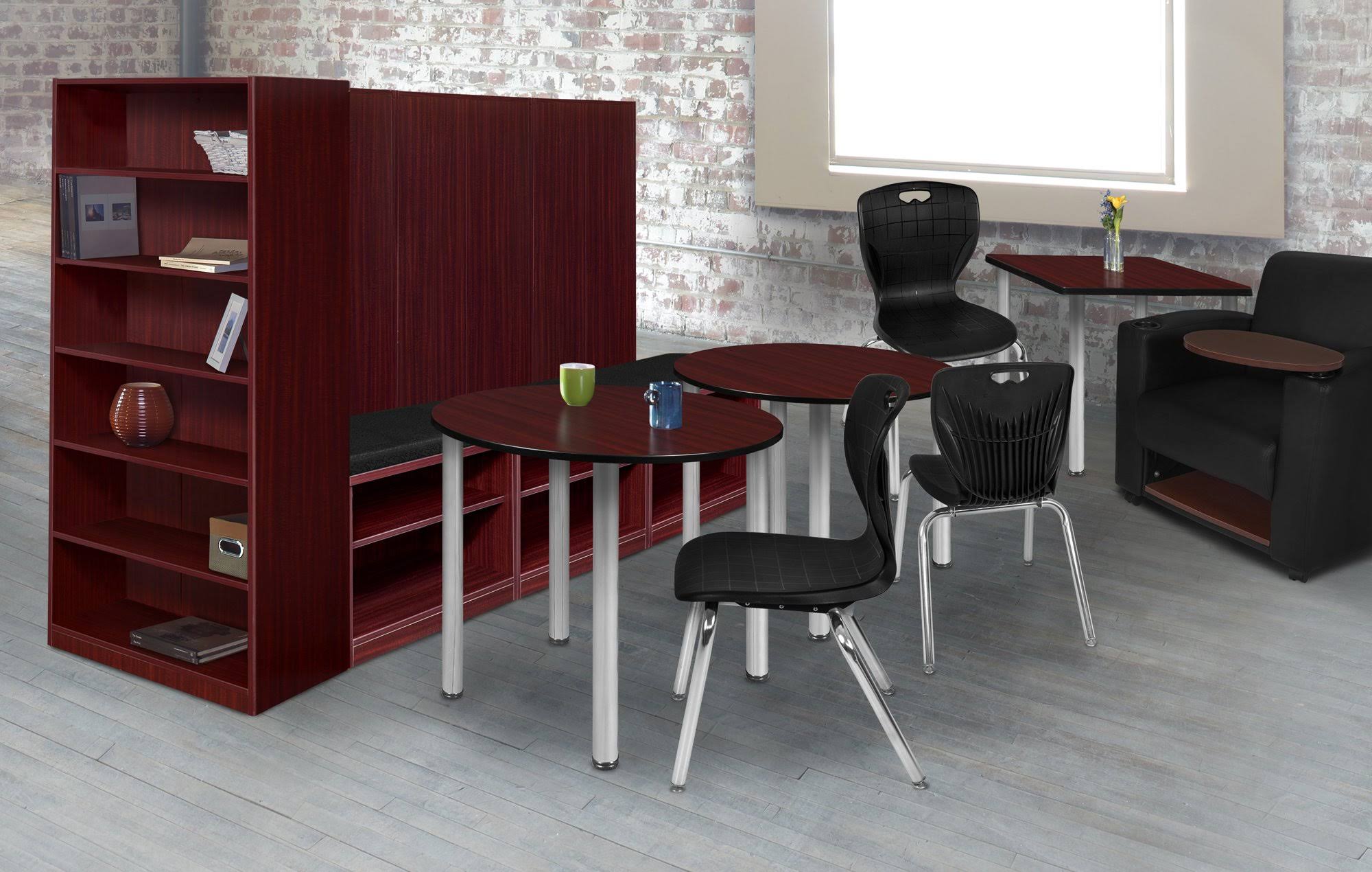 Mocha Walnut/ Black Round Breakroom Table O1819