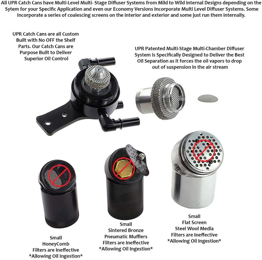 Oil Catch Can Kit with Aluminum Fittings and Braided Hoses B653211