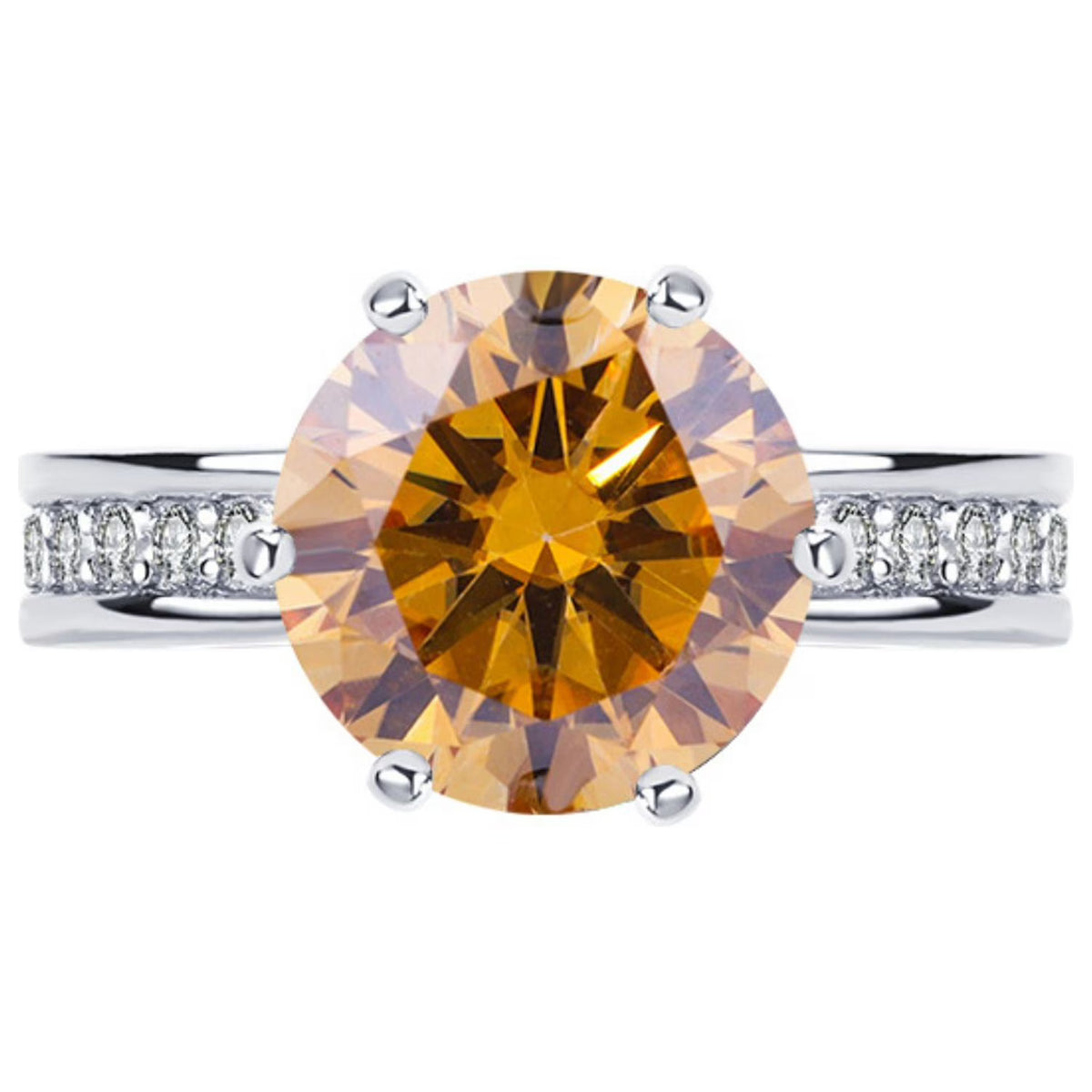 5ct Round Cut Moissanite Engagement Rings D Color VVS1 with Certificate F5887