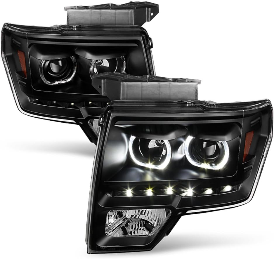 Black SMD LED Halo Projector Headlights I268449