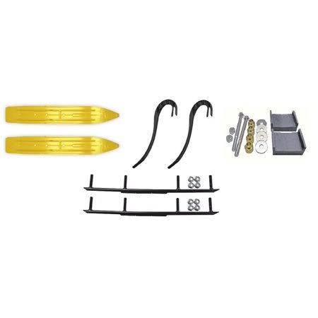 7 1/4 inch Snowmobile Skis with 6 inch Round Bars Complete Kit Z266