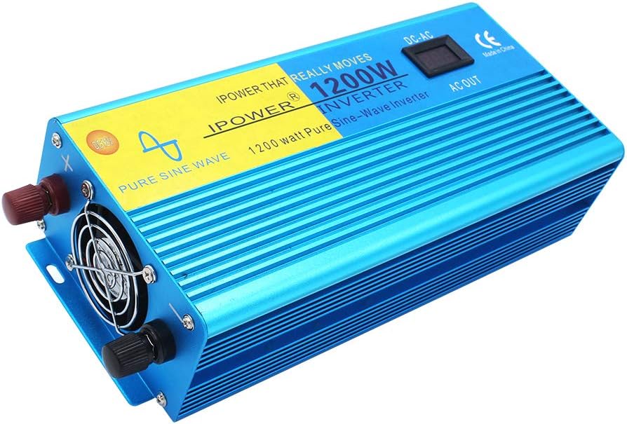 1200W Pure Sine Wave Power Inverter with 2 AC Outlets and LCD Display G8666