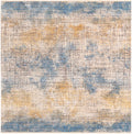 8 Ft Square Blue Ivory Medium Rug A2196