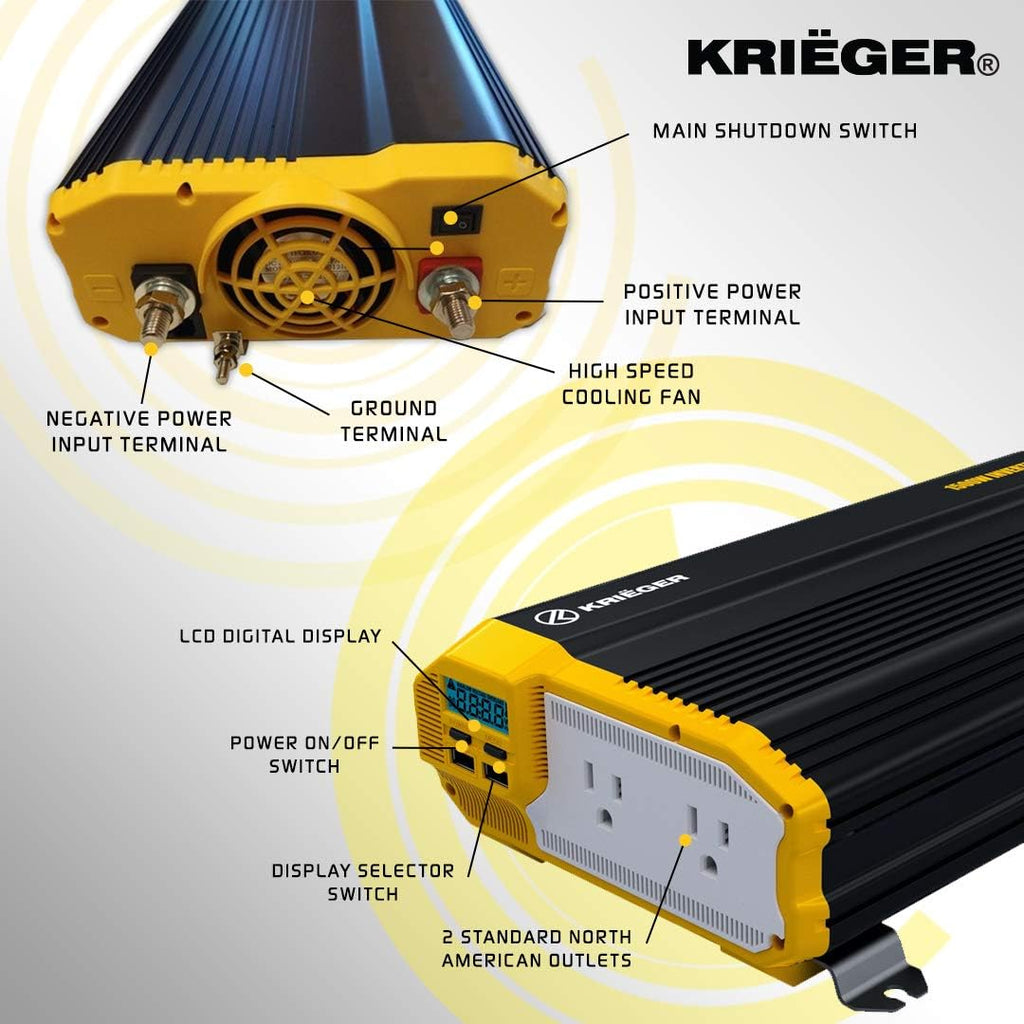 1500 Watts Power Inverter 12V to 110V Modified Sine Wave Car Inverter F446