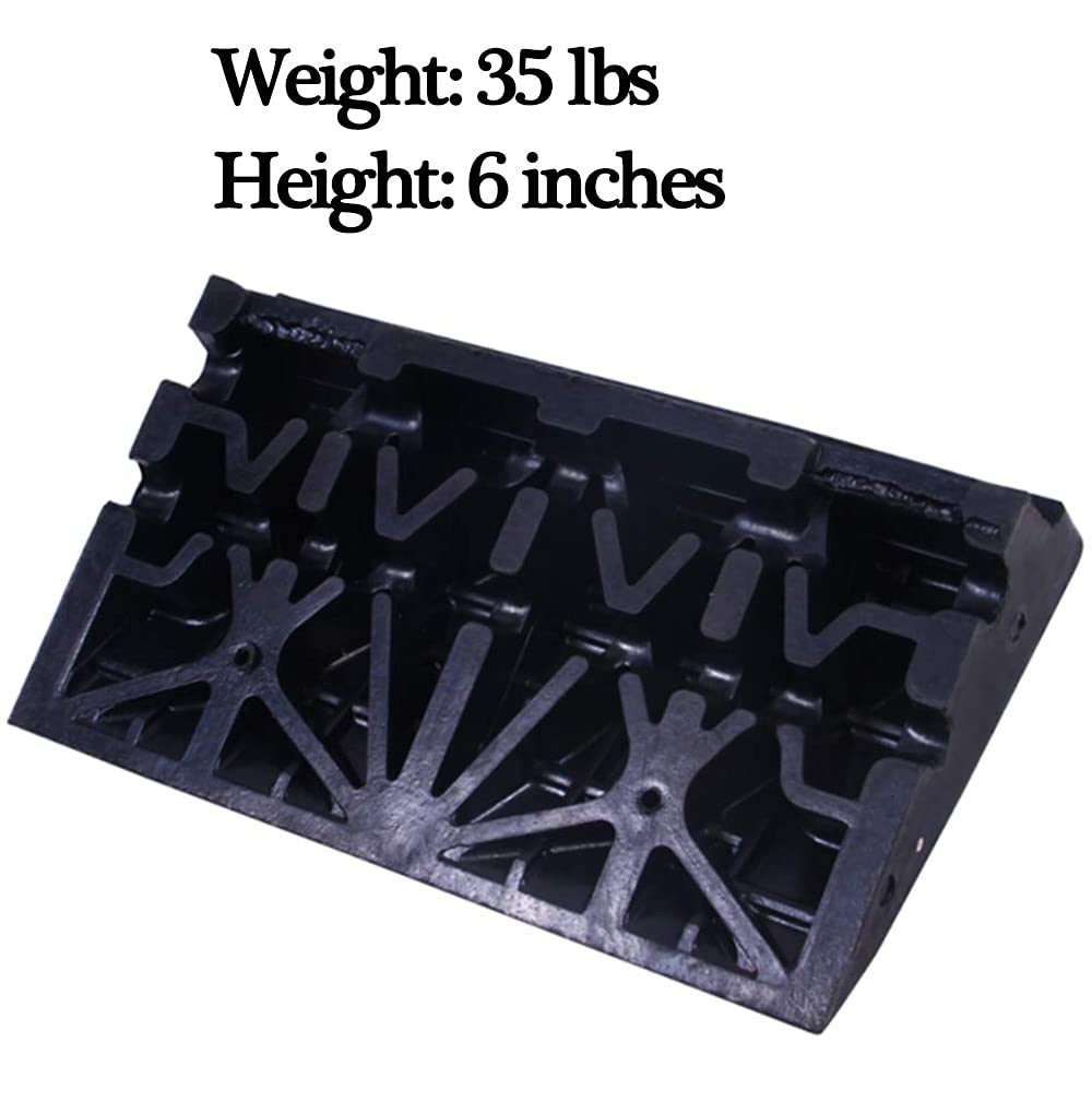Rubber Curb Ramp 6 inch High 23.6 Wide Heavy Duty Single Ramp M2476
