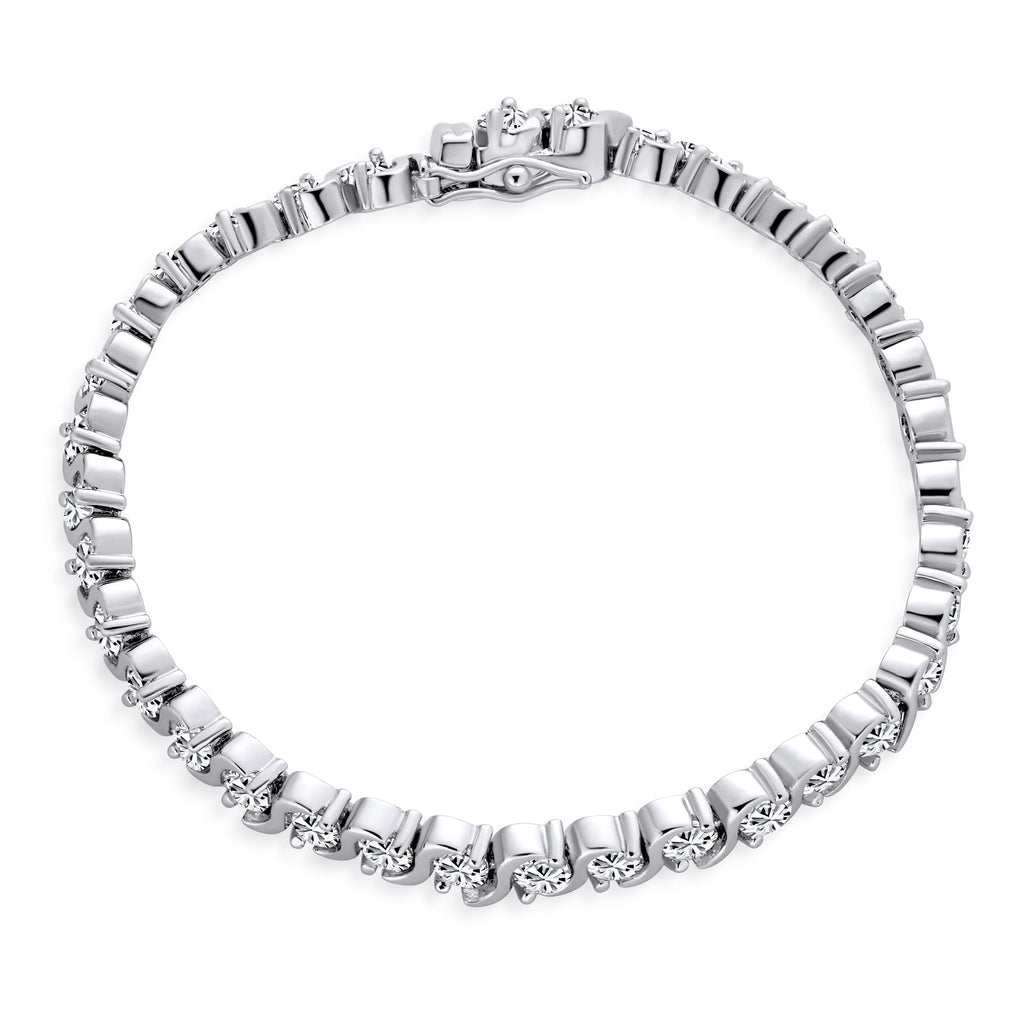Silver Plated CZ Tennis Bracelet 7" L308