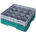 16 Compartment Full Size Glass Rack with 2 Extenders, Teal F587