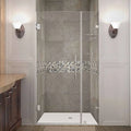 Chrome Frameless Hinged Shower Door with Glass Shelves D16517
