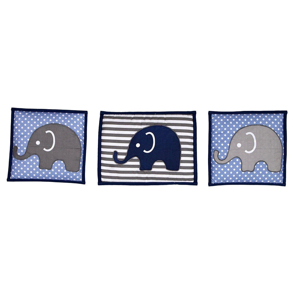 10 Piece Blue Gray Crib Bedding Set F904