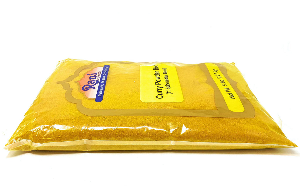 Curry Powder Hot 11-Spice Authentic Indian Blend 80oz (5lbs) 2.27kg Bulk All Natural Salt-Free Vegan No Colors Gluten Friendly NON-GMO Indian Origin H9867