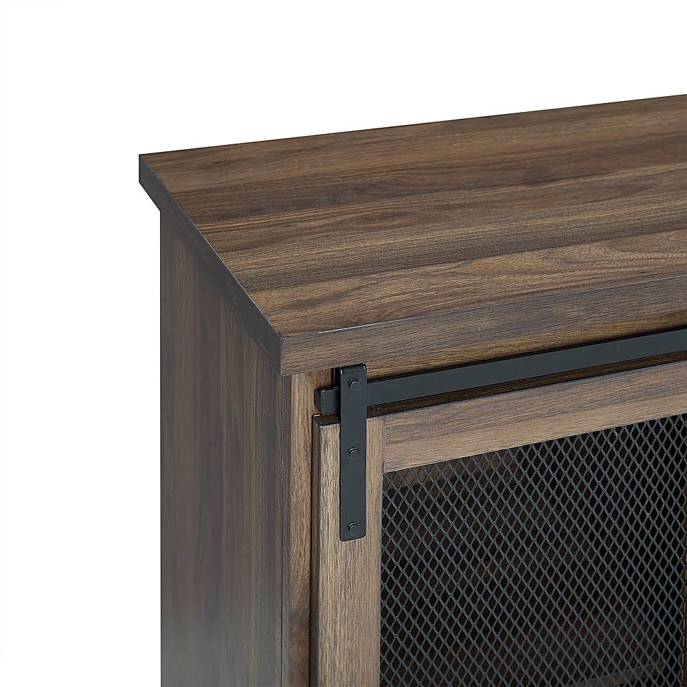 Dark Walnut Sliding Metal Mesh Door Buffet Cabinet T40480