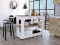 White Engineered Wood Kitchen Island V671