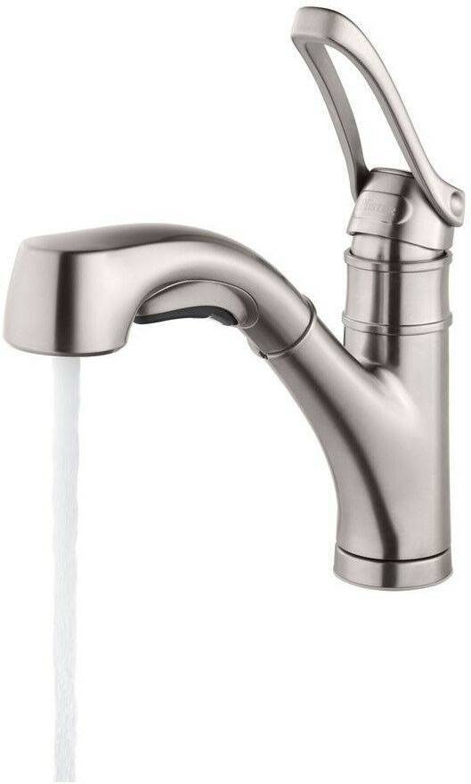 Single-Handle Pull-Out Sprayer Kitchen Faucet in Stainless Steel W297430