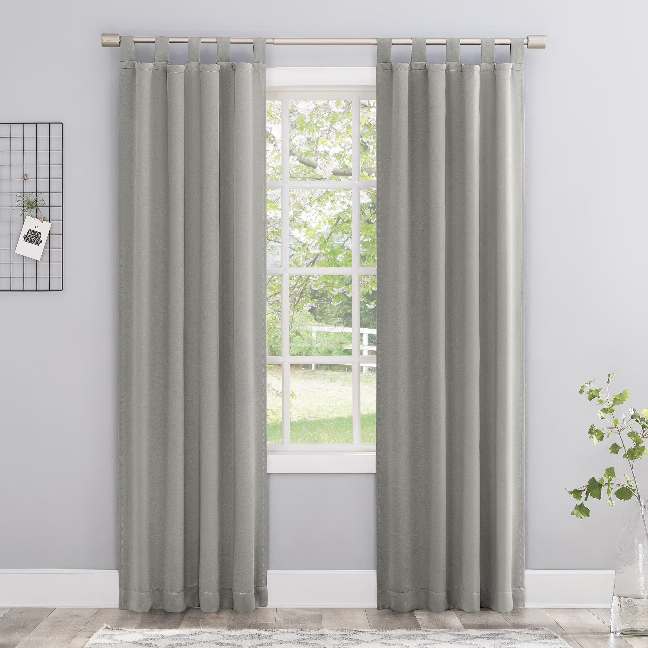 SilverGray Blackout Tab Top Curtain Panel 40x84 H95739