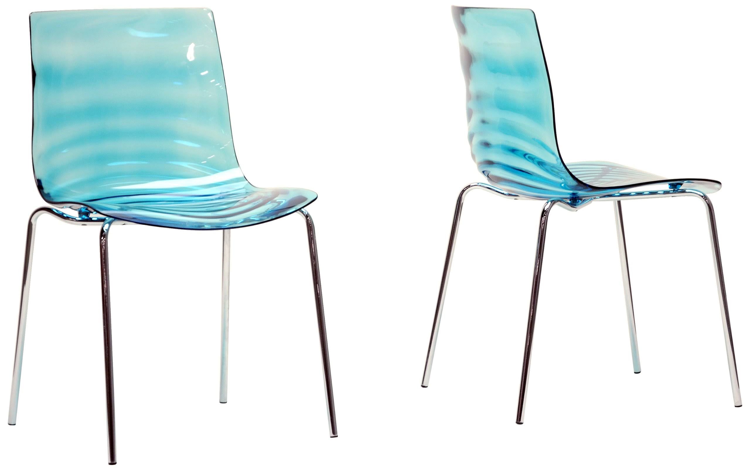 Blue Plastic Dining Chair (Set of 2) S595081