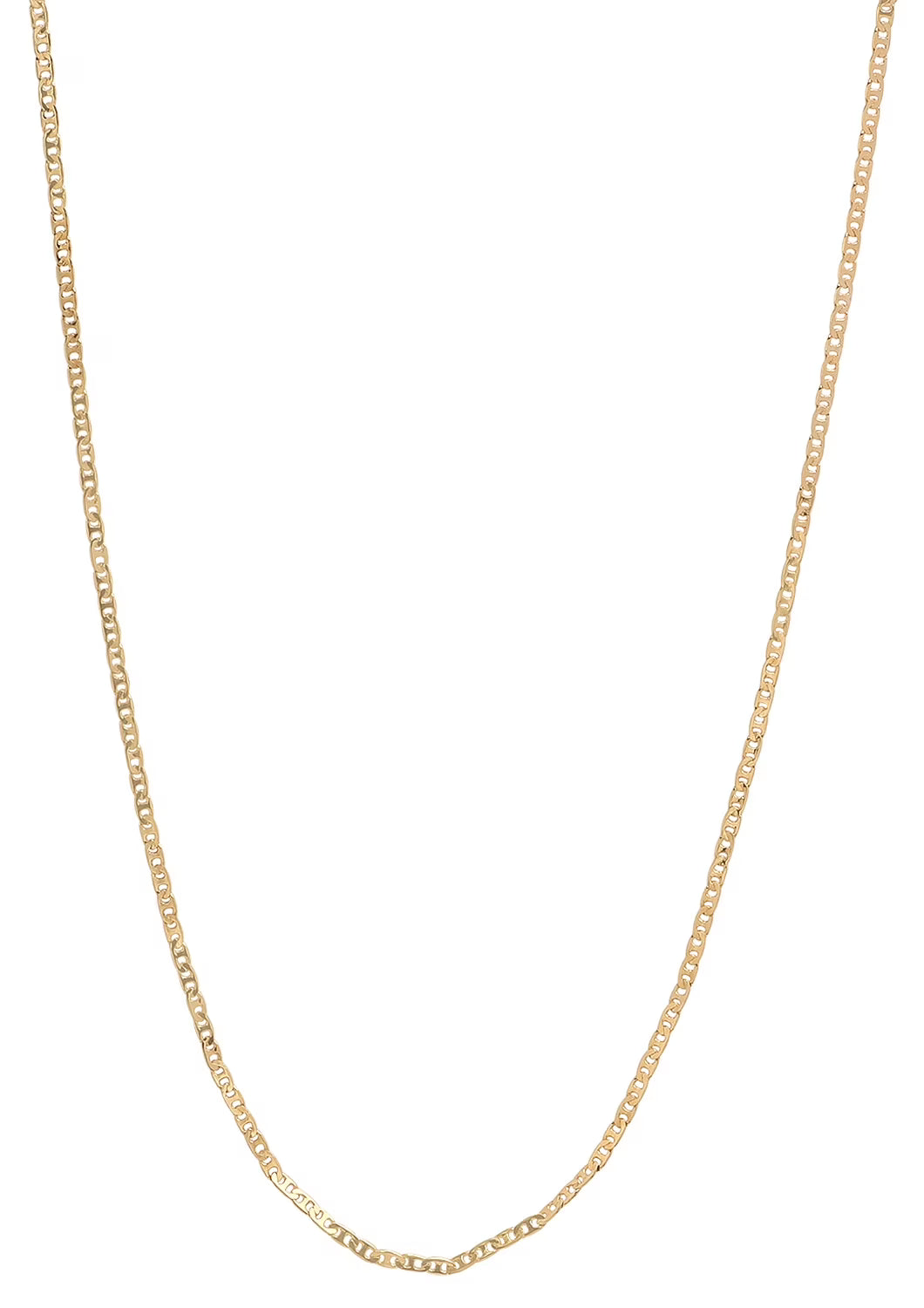 14k Yellow Gold Plated Flat Mariner Chain Necklace, 22 inches O246934